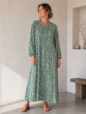 LC WAIKIKI GRACE Bohemian Floral Print MIDI Dress Size 50 EU/ 2XL US See Notes